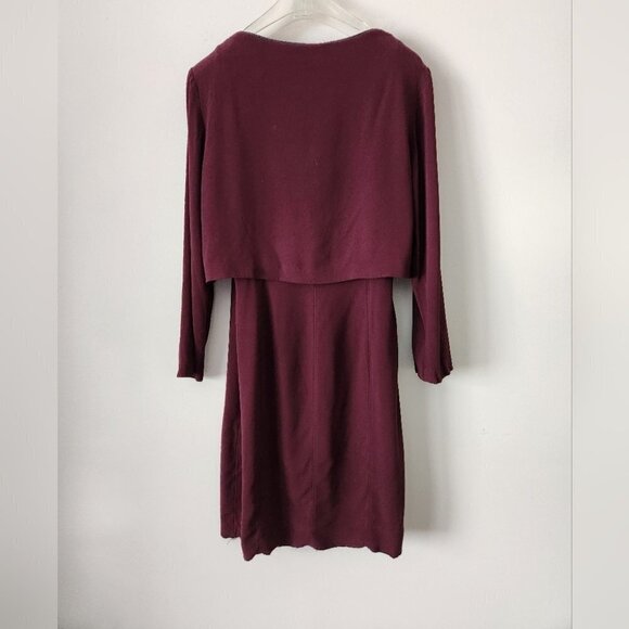 THE KOOPLES | Double layer dress burgundy red black buttons sz 40 - Picture 2 of 9